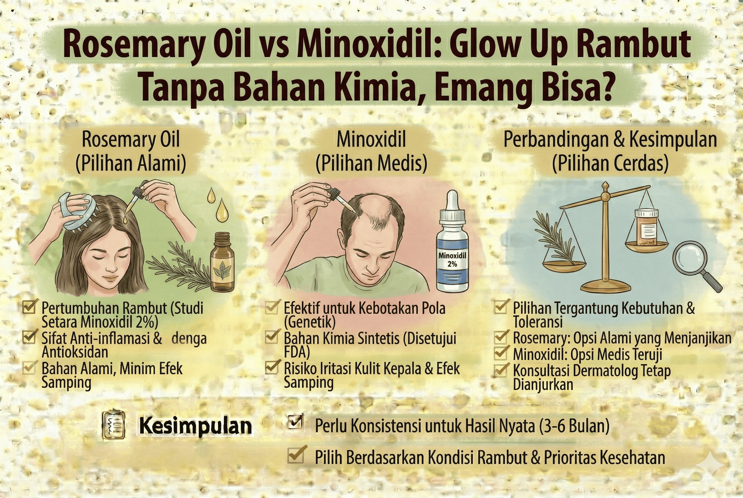 Rosemary Oil vs Minoxidil: Glow Up Rambut Tanpa Bahan Kimia, Emang Bisa?